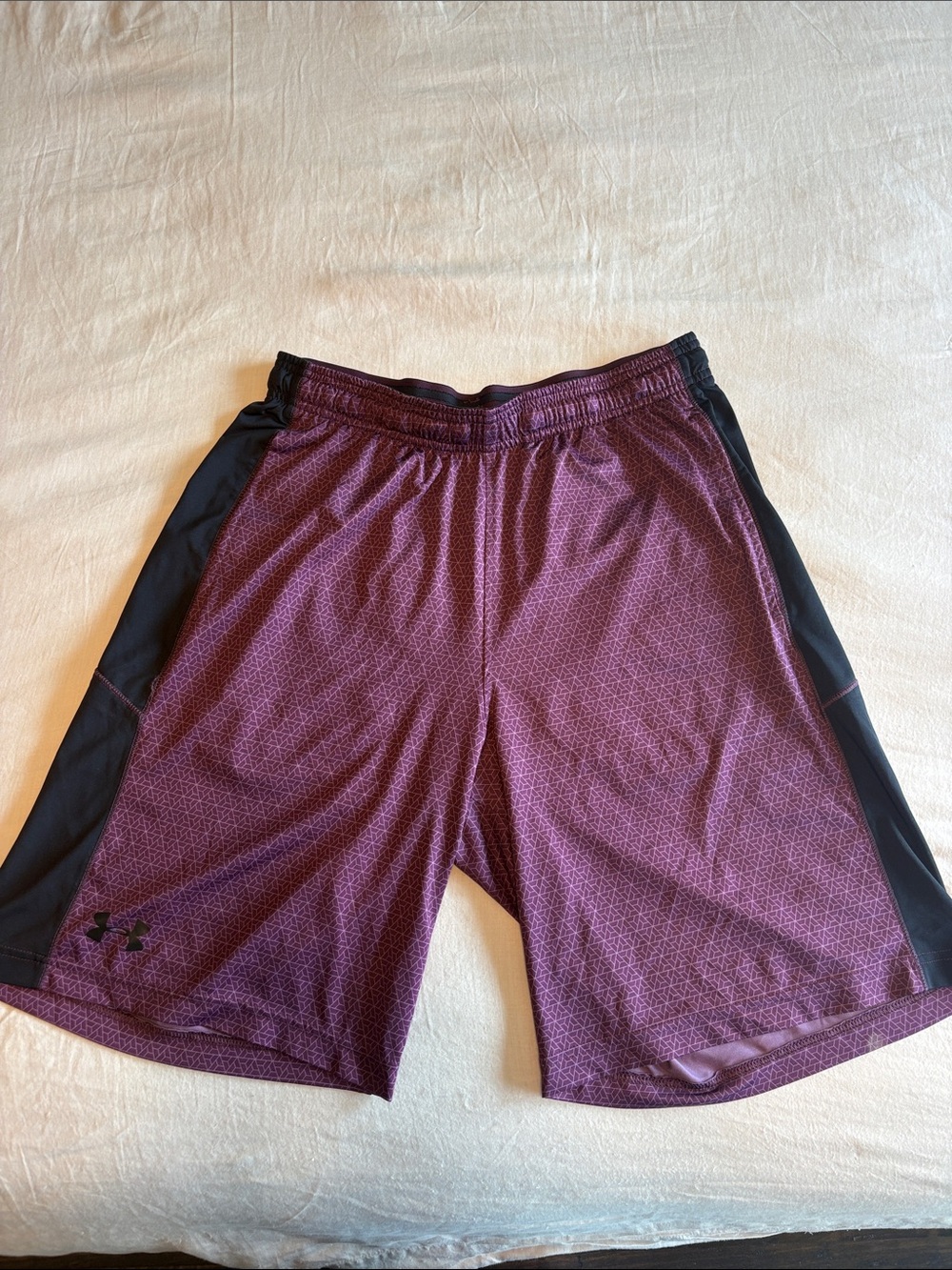 Under Armour Men's Burgundy Athletic Basketball Shorts with Black Panels (2/$10)